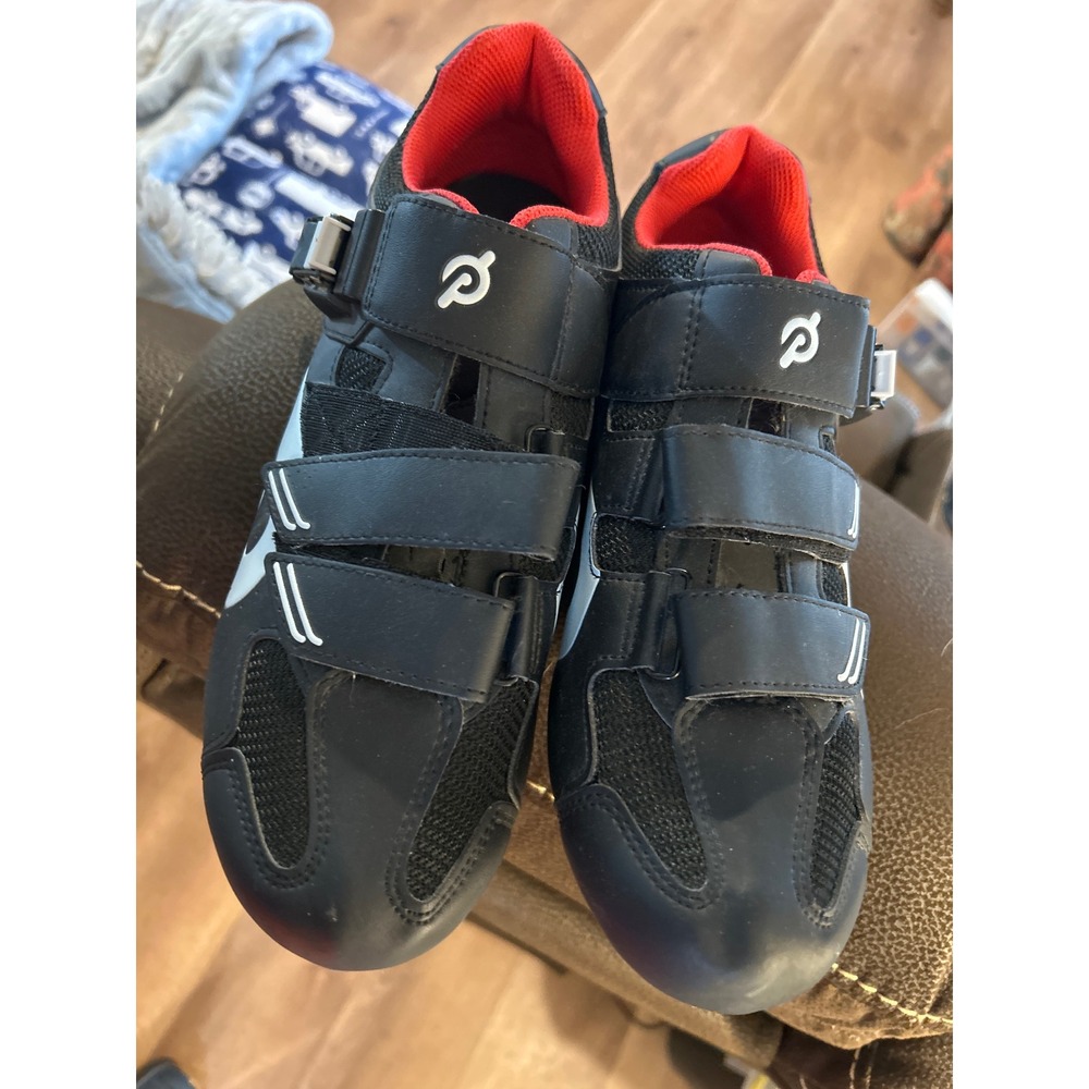 Peloton Cycling Shoes Black Red Cleats Spin Bike‎ Indoor Cycling Size 43